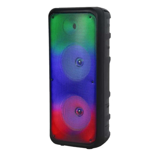 Безжична RGB тонколона – 2×8″ говорителя, Bluetooth, 1200 W, батерия 3000 mAh