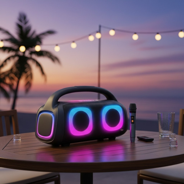 Парти тонколона 2 × 5.25" – 40 W RMS, Bluetooth, RGB LED светлини, батерия 3600 mAh 1