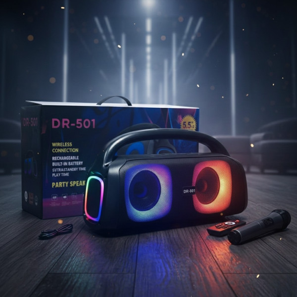 Парти тонколона 2 × 5.25" – 40 W RMS, Bluetooth, RGB LED светлини, батерия 3600 mAh