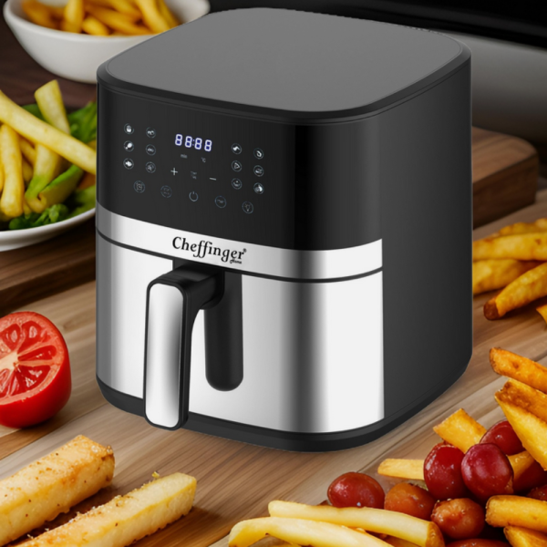 Фритюрник с горещ въздух Cheffinger 7 л, 1600 W, LED сензорен дисплей, здравословно готвене без мазнина 6