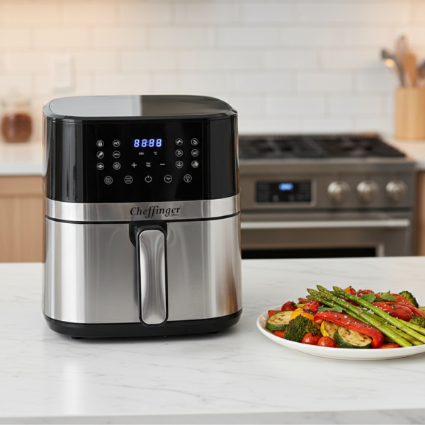 Фритюрник с горещ въздух Cheffinger 7 л, 1600 W, LED сензорен дисплей, здравословно готвене без мазнина