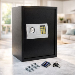 Електронен сейф 43L с аварийни ключове и монтажни болтове – Сигурност и защита за ценни вещи