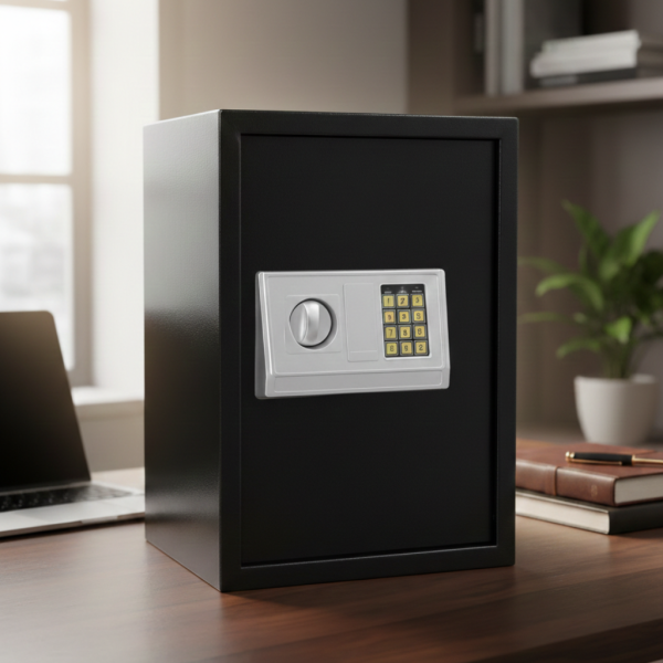 Електронен сейф 43L с аварийни ключове и монтажни болтове – Сигурност и защита за ценни вещи 4