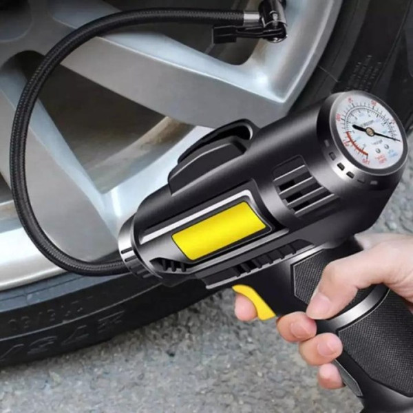 Портативен автомобилен компресор с вграден манометър и LED светлина 3