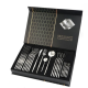 Комплект прибори за хранене в сребрист цвят от 24 части с луксозен дизайн и магнитна кутия 6