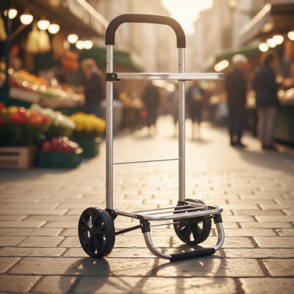 Количка за пазаруване в черен цвят – 40 л, водоустойчива, лека и удобна с 2 колела 4