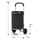 Количка за пазаруване в черен цвят – 40 л, водоустойчива, лека и удобна с 2 колела 5