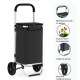 Количка за пазаруване в черен цвят – 40 л, водоустойчива, лека и удобна с 2 колела 7