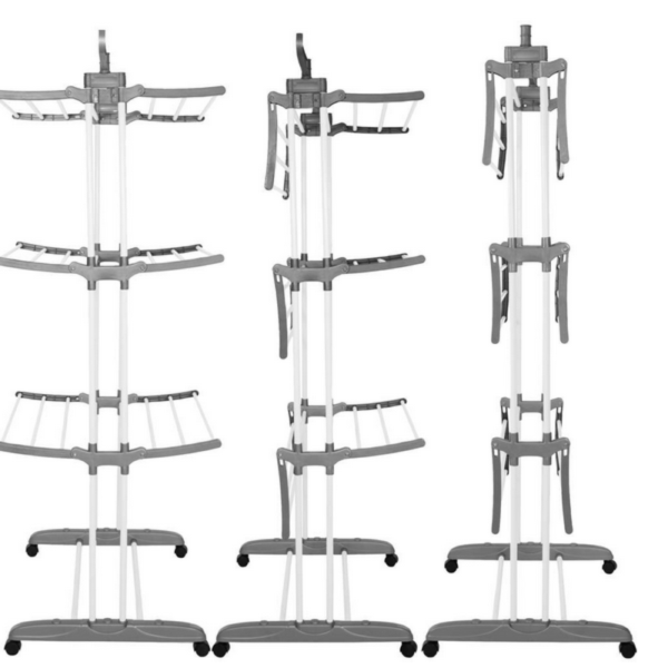 Вертикален сушилник за дрехи с мобилност и сгъваем дизайн – Практичност и спестено пространство 15