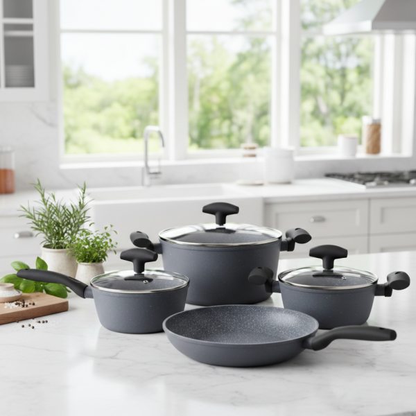 Комплект от 7 части тенджери и тиган Michelino – Незалепващо покритие за лесно и здравословно готвене 3