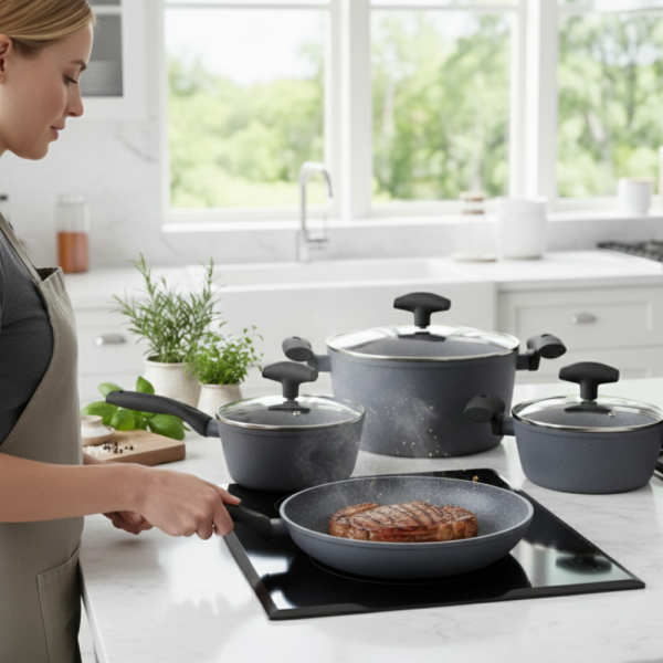 Комплект от 7 части тенджери и тиган Michelino – Незалепващо покритие за лесно и здравословно готвене 1