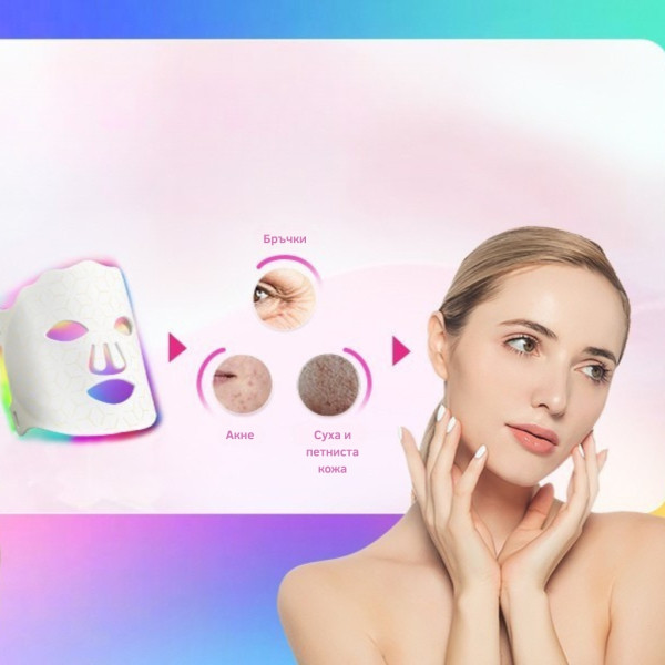 LED Маска за лице със 7 светлинни режима – Домашна фототерапия за по-чиста и спокойна кожа