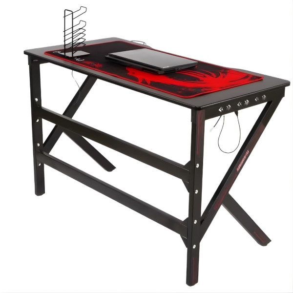 Геймърско компютърно бюро с RGB LED осветление