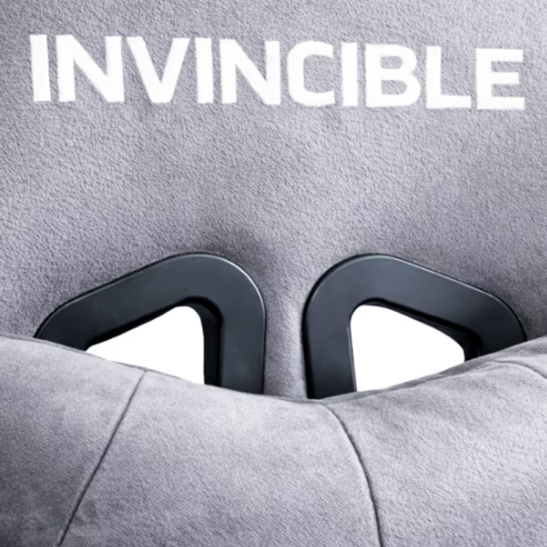 Сив геймърски стол с регулируема височина, лумбална възглавница и метална основа - подходящ за тинейджъри 6