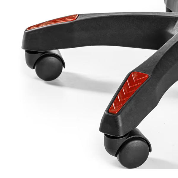 Ергономичен геймърски стол с масаж поставка за крака –  Червен цвят