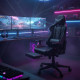Геймърски стол с прибираща се подложка за крака и функция за масаж - черен 3