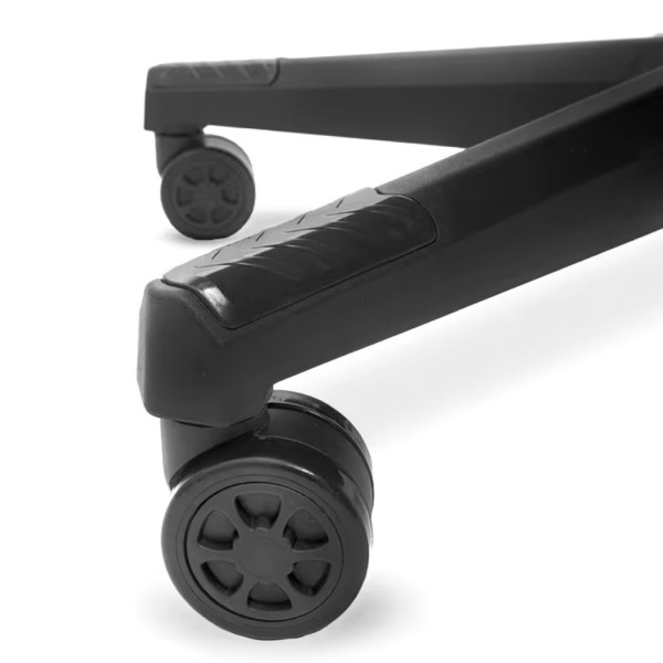 Геймърски стол с прибираща се подложка за крака и функция за масаж - черен 16