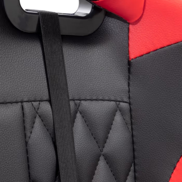 Ергономичен геймърски стол с функция за масаж и подложка за крака - червен 5