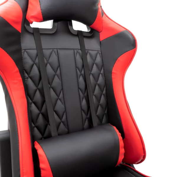 Ергономичен геймърски стол с функция за масаж и подложка за крака - червен 6