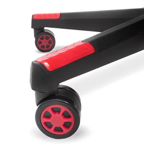 Ергономичен геймърски стол с функция за масаж и подложка за крака - червен 18