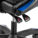 Геймърски стол с поставка за крака - подходящ за тинейджъри - черно-син, въртящ, с масажна функция и спортен дизайн 11