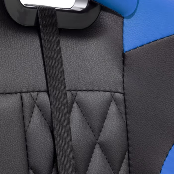 Геймърски стол за релакс с масаж и подложка за крака – син 7