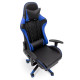 Геймърски стол за релакс с масаж и подложка за крака – син 12