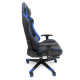 Геймърски стол за релакс с масаж и подложка за крака – син 13