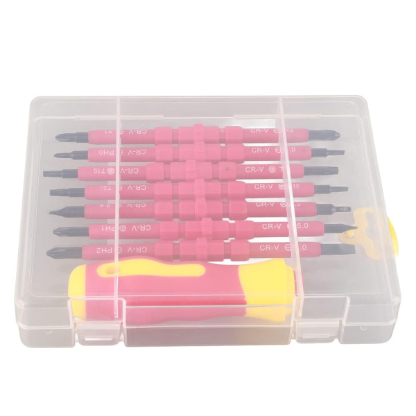 Професионален комплект двустранни изолирани отвертки с дръжка - 14в1 6