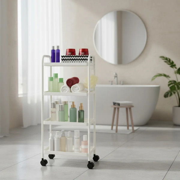 Компактна дизайнерска количка-етажерка за организиране на баня и кухня 2