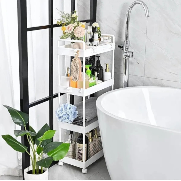 Компактна дизайнерска количка-етажерка за организиране на баня и кухня 4