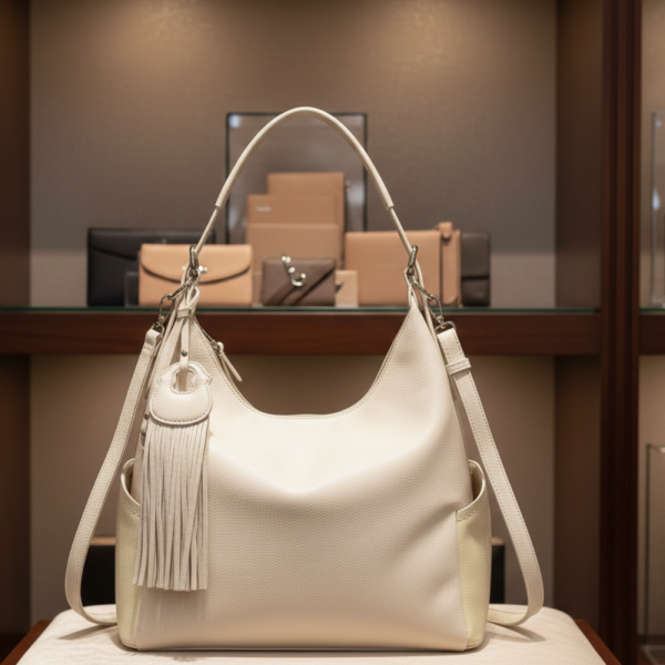 Дамска чанта с висулка и странични джобове в 7 цвята — стилна, вместителна и практична 2