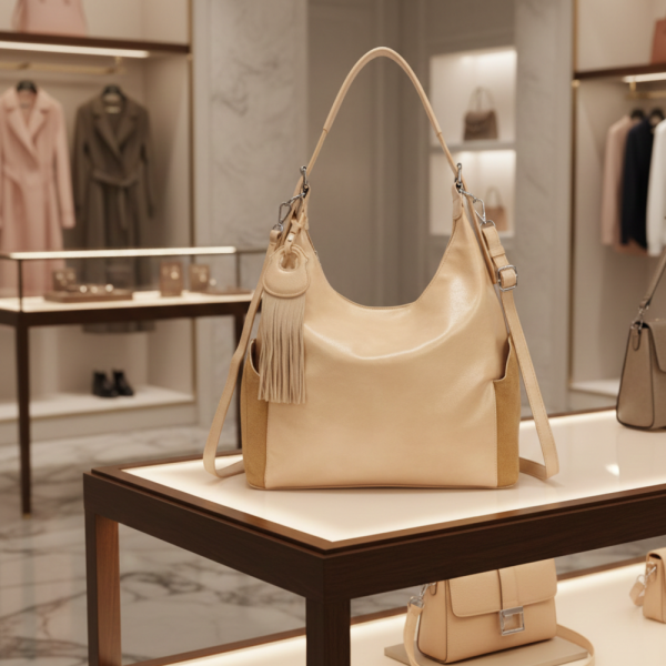 Дамска чанта с висулка и странични джобове в 7 цвята — стилна, вместителна и практична 1