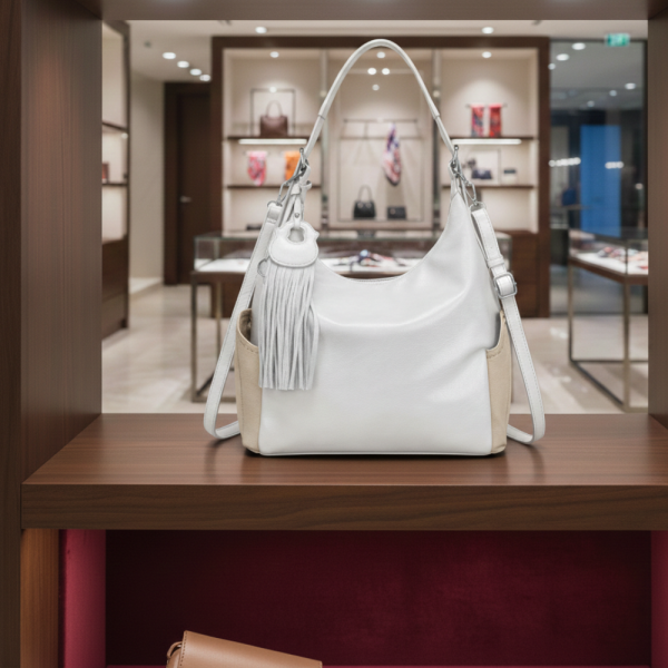 Дамска чанта с висулка и странични джобове в 7 цвята — стилна, вместителна и практична 4