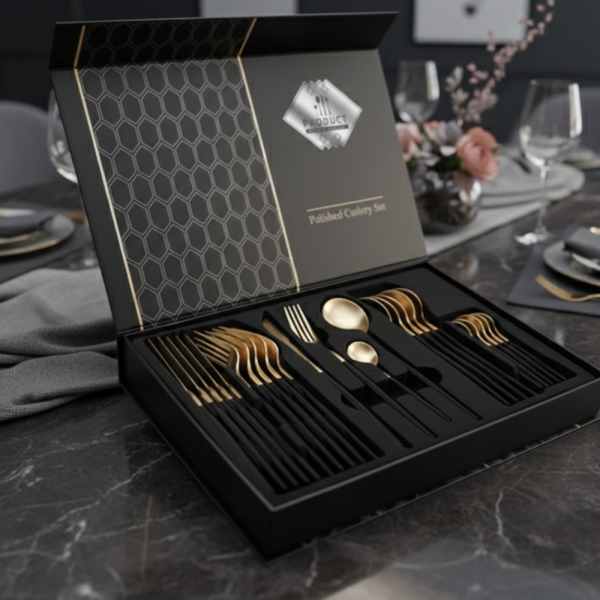 Комплект тенджери Swisgold Alana с 5-слойно капсулно дъно DJ11 + Подарък луксозен комплект прибори за хранене от 24 части KN2