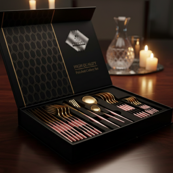 Комплект тенджери Swisgold Alana с 5-слойно капсулно дъно DJ11 + Подарък луксозен комплект прибори за хранене от 24 части KN2 10