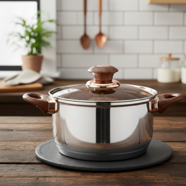 Комплект съдове за готвене от 12 части – Неръждаема стомана, равномерно нагряване и лесна поддръжка