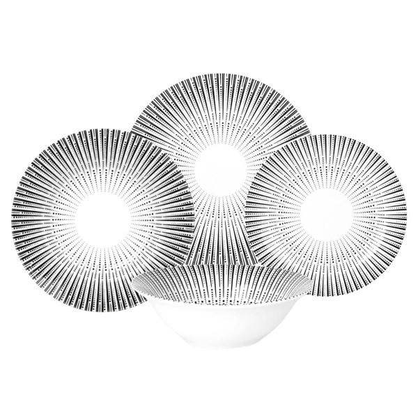 Комплект чинии 24 части с геометричен дизайн – Елегантност за всяка трапеза 4