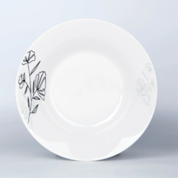 Комплект чинии 24 части с елегантен черен флорален мотив – Изтънченост за всяка трапеза