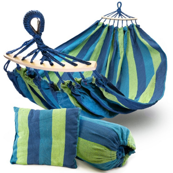 Хамак XXL с възглавница и чанта — максимален комфорт до 250 кг за релакс навън 9