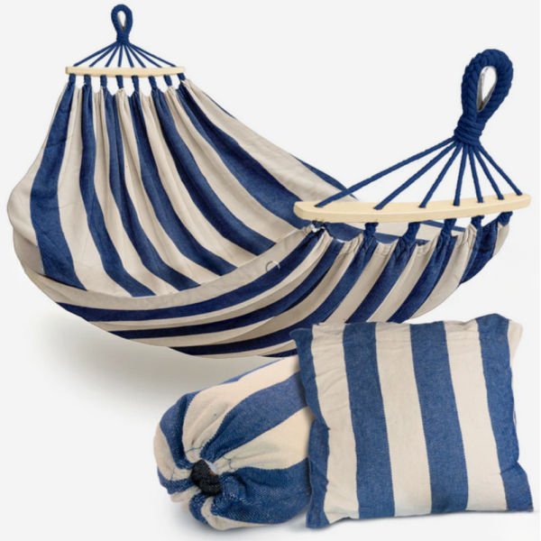 Хамак XXL с възглавница и чанта — максимален комфорт до 250 кг за релакс навън