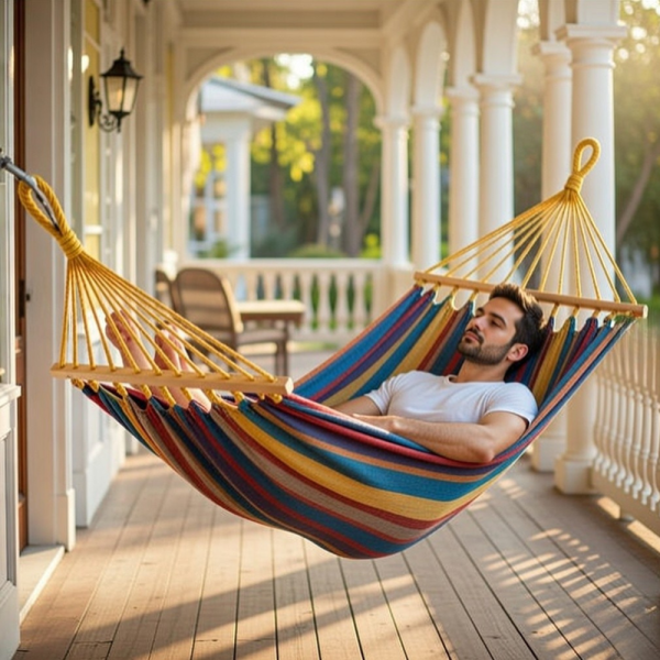 Хамак XXL с възглавница и чанта — максимален комфорт до 250 кг за релакс навън 5