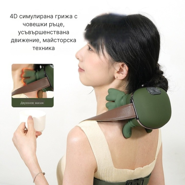 Масажор за врат и рамене с топлина, USB зареждане - 4D масаж 6