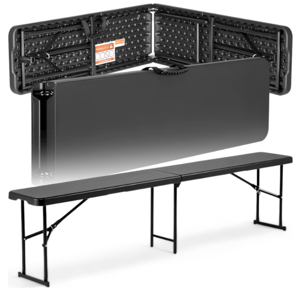 Сгъваема пейка за кетъринг 180 см - здрава и лесна за пренасяне - идеална за големи събития и къмпинг 8