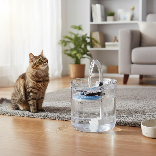 Автоматичен електрически фонтан с функция диспенсър за вода, за домашни любимци 2