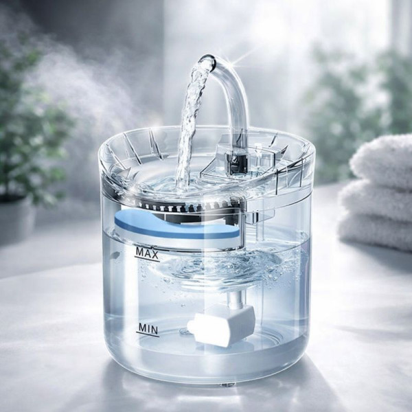 Автоматичен електрически фонтан с функция диспенсър за вода, за домашни любимци