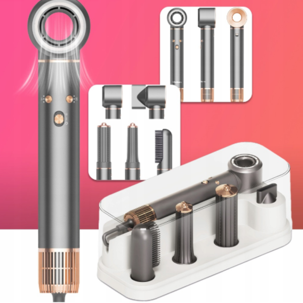 Мощен сешоар 5 в 1 KANZA — бързо сушене и професионално стилизиране с йонизация за блестяща и гладка коса