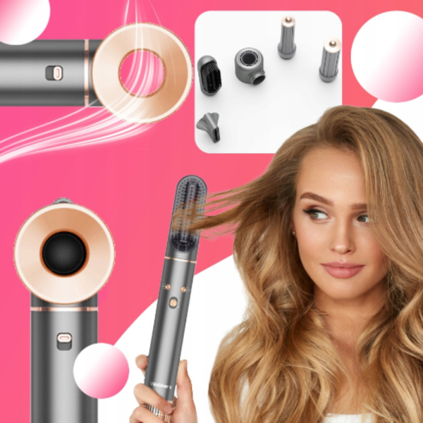 Мощен сешоар 5 в 1 KANZA — бързо сушене и професионално стилизиране с йонизация за блестяща и гладка коса 1