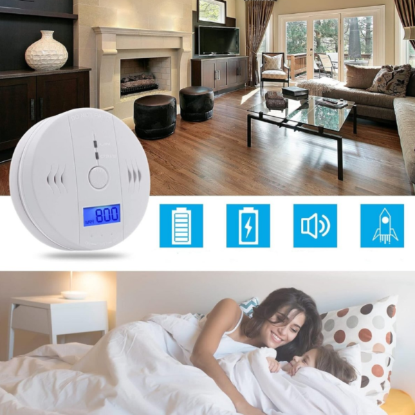 Безжичен CO сензор с LCD дисплей — бързо откриване на опасни нива въглероден оксид, силна аларма и лесен монтаж 5