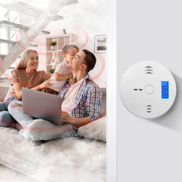 Безжичен CO сензор с LCD дисплей — бързо откриване на опасни нива въглероден оксид, силна аларма и лесен монтаж 6